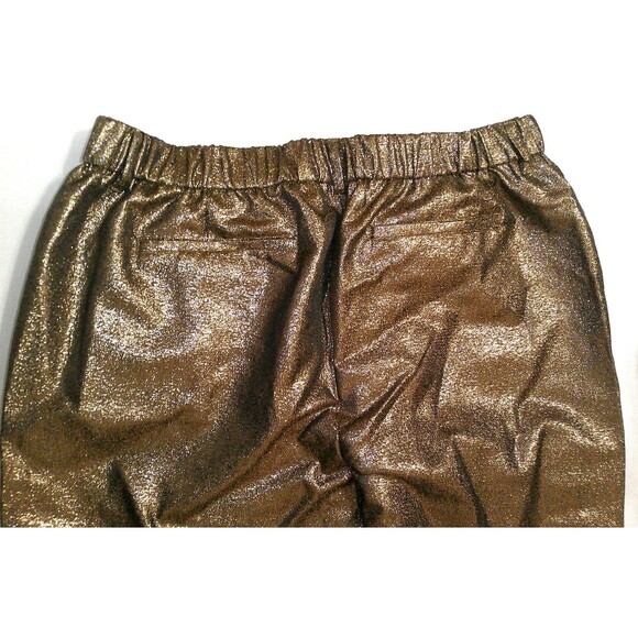 New Womens Joan Rivers Red Carpet Petite Slim Ankle Leg Shimmer Pants Bronze LP - Picture 6 of 8